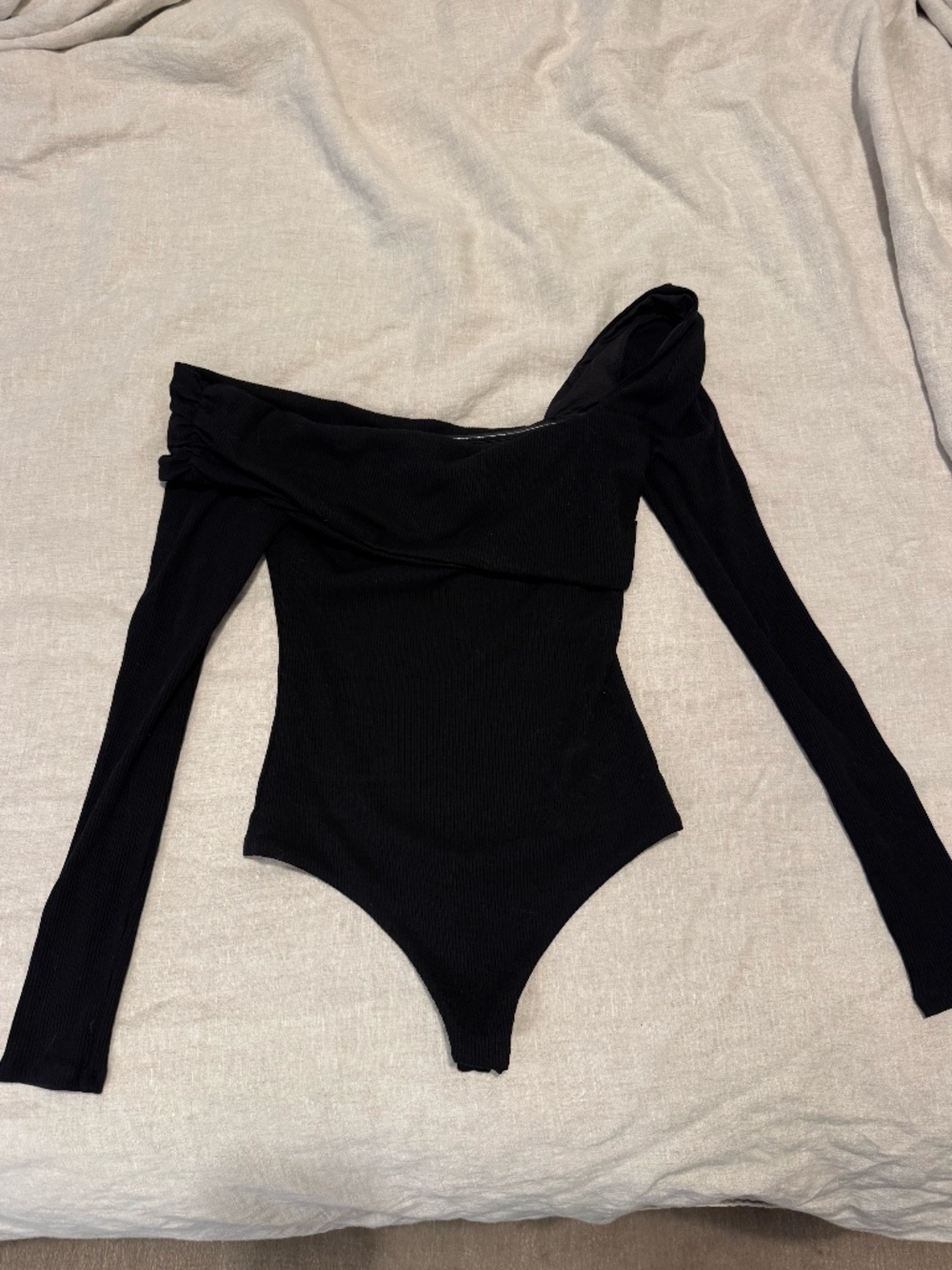 Privacy Please black ribbed long sleeve bodysuit (S)